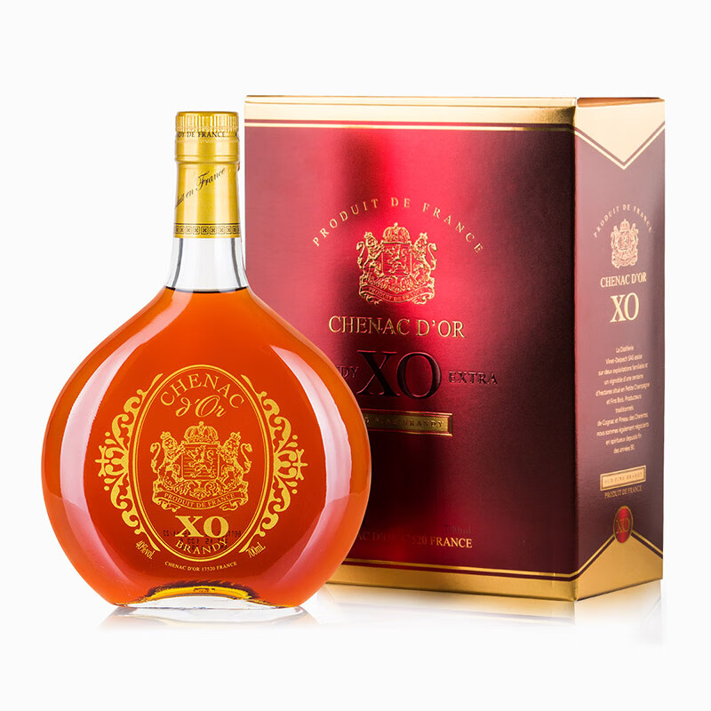 金邑伯爵珍藏 法国酒庄 XO白兰地 700ml 40度 法国原瓶原装进口 正品洋酒 金邑伯爵白兰地XO 700mL 1瓶 配礼盒