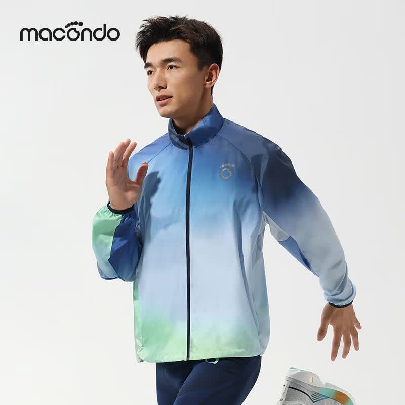 马孔多（macondo）原创单品丨炫彩极光晕染超轻皮肤衣 原纱防晒夜跑反光 云空蓝 M 【110-125斤】
