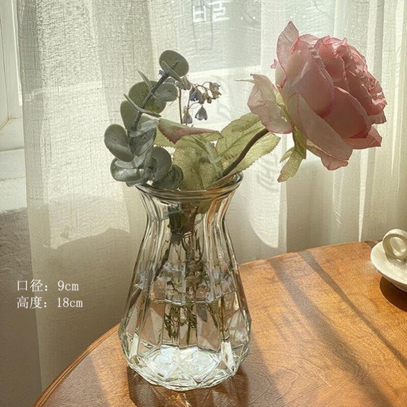 ������ƿˮ������Ҿӿ��������ɻ��廨װ�ΰڼ�ins�羫������ �ִ���ʽ�Ϲϣ�͸��ɫ 18cm