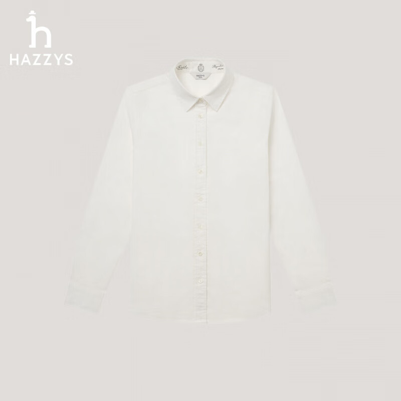 哈吉斯（HAZZYS）女装 秋季【宋佳明星同款】通勤长袖衬衫女ASCSK1CCK02 白色WT S (155/80A 36)