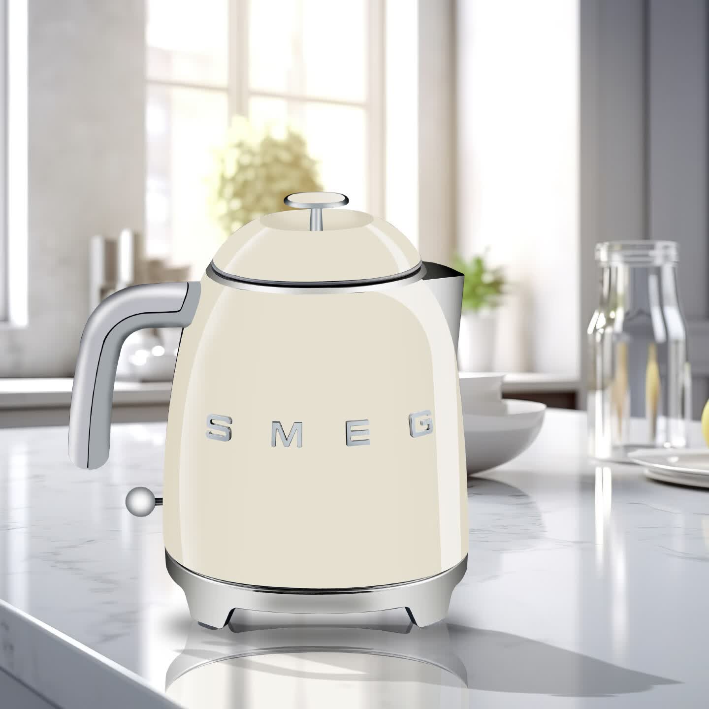 SMEG欧澳代购进口斯麦格KLF05双层防烫迷你电热水壶容量 0.8L 奶白色 京东折扣/优惠券