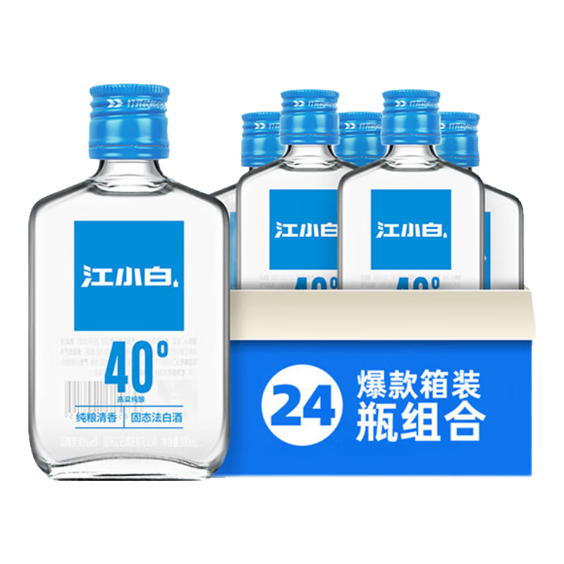 江小白40度白酒清香 小瓶酒401系列100ml高粱酒糧食酒整箱 40度 100mL 24瓶 【6瓶*4箱】