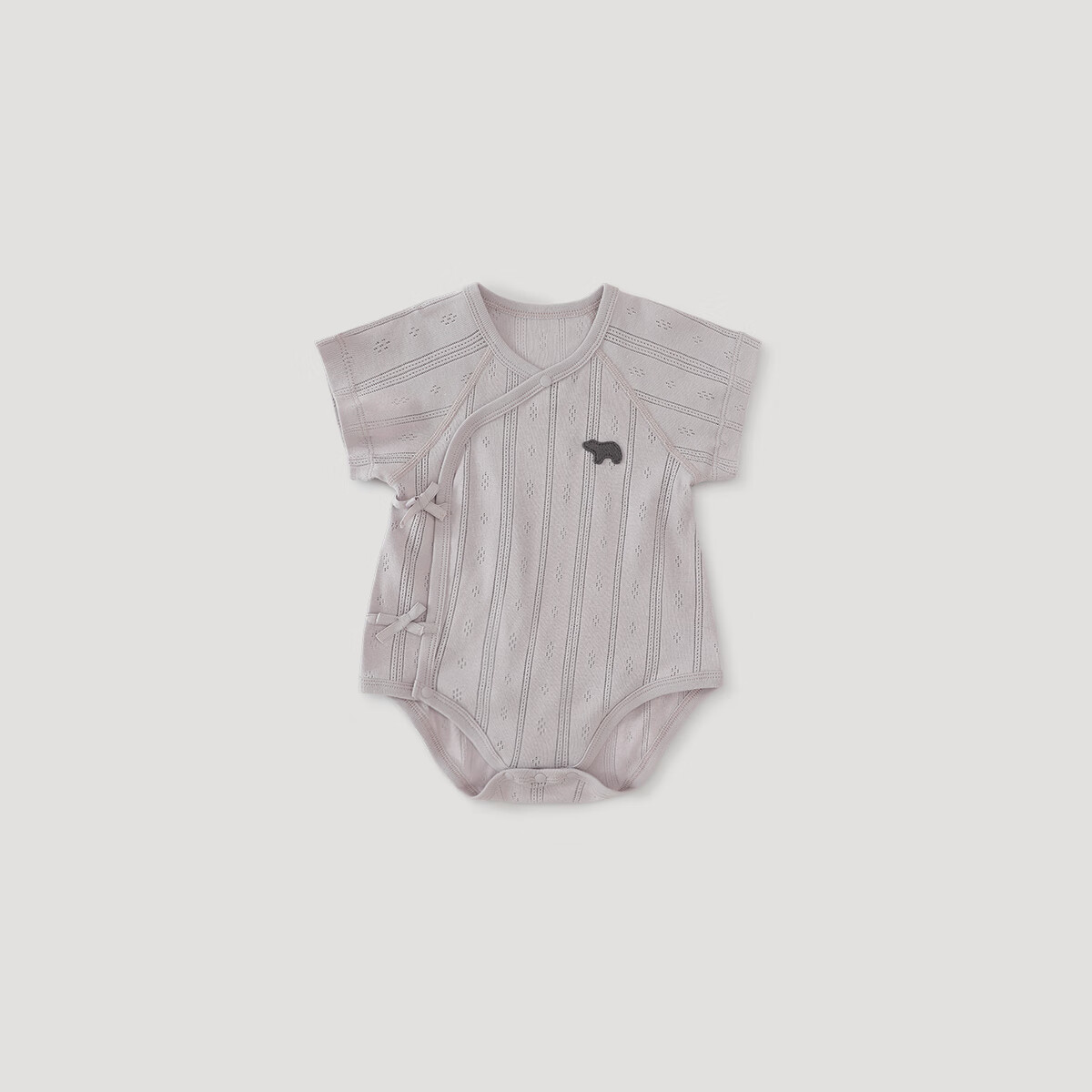 巴厘小猪婴儿包屁衣夏季短袖三角哈衣薄款爬爬服新生儿衣服纯棉宝宝连体衣 风信紫 66cm