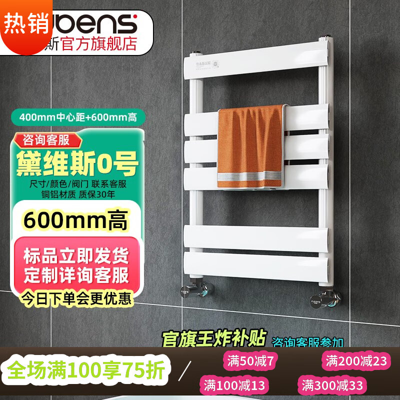 魯本斯小背簍暖氣片家用衛生間水暖散熱片換熱器明裝置物架壁掛式 黛維斯0號-600mm 0mm*0mm