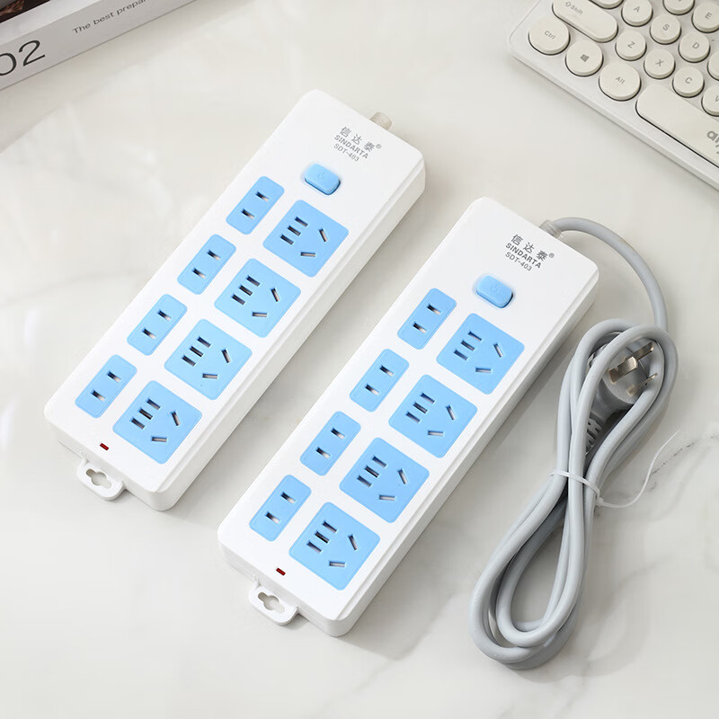 【精选】多用排插家用插板电源转换插座带开关多孔位带线插线板 (1个装)