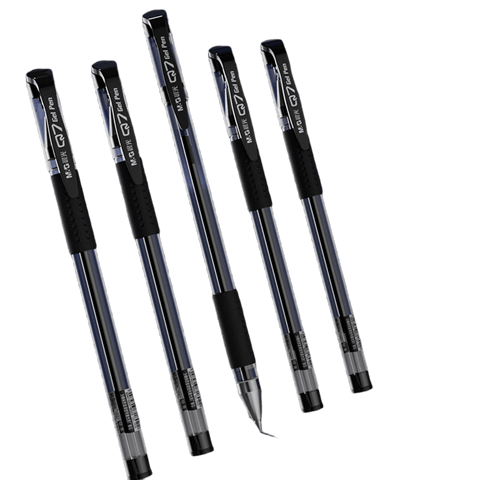 晨光（M&G）文具Q7 拔帽中性笔学生0.5黑笔签字笔商务子弹头考试水笔办公用品 黑色 12支/盒