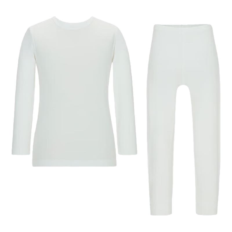愛慕兒童保暖內(nèi)衣男女童秋薄保暖秋衣秋褲打底套裝白170