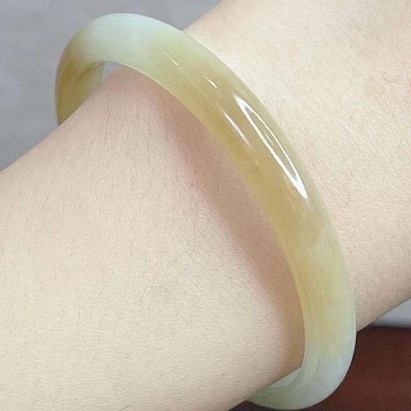 佩曼 羊脂玉手镯新疆和田玉糖皮玉镯子羊脂青白玉圆条玉镯糖白玉 细圆