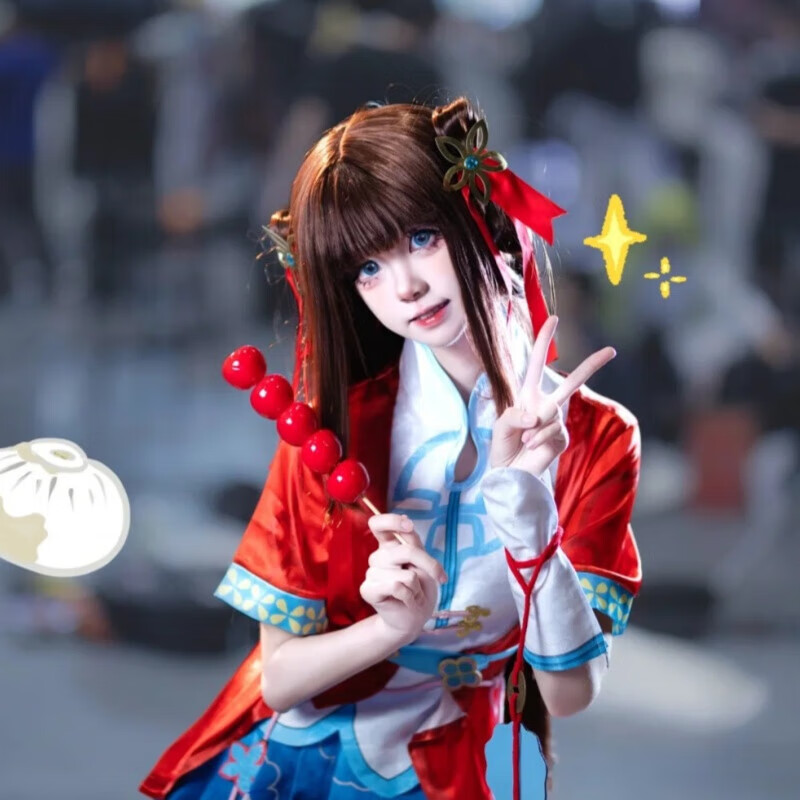 班达熊西施cos服玲珑珍味王者荣耀cosplay动漫角色扮演卡通周边c服 西施玲珑珍味cos服+配饰+假发 XS