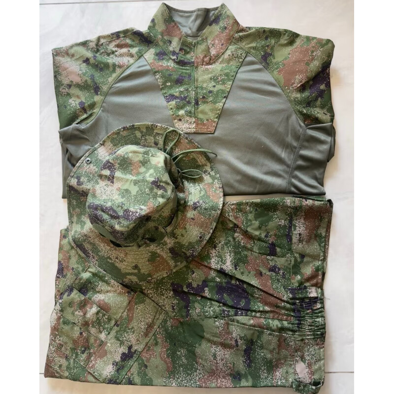 新式叢林蛙服吸汗透氣戶外原廠防刮耐磨迷彩蛙服水墨上衣褲子作訓(xùn) 星綠色蛙服【衣+褲+帽】備注帽號(hào) 175/92-96