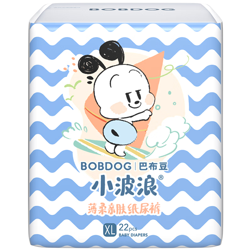 BoBDoG 巴布豆 超柔亲肤系列 纸尿裤 XL22片*6包 小波浪款