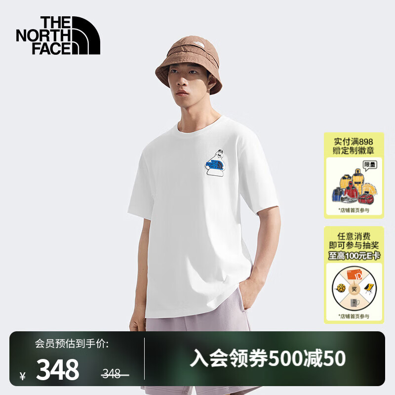 北面（The North Face）男女同款TDC印花系列短袖T恤户外透气25春夏新款|8GYY FN4/雪峰白 L (175)