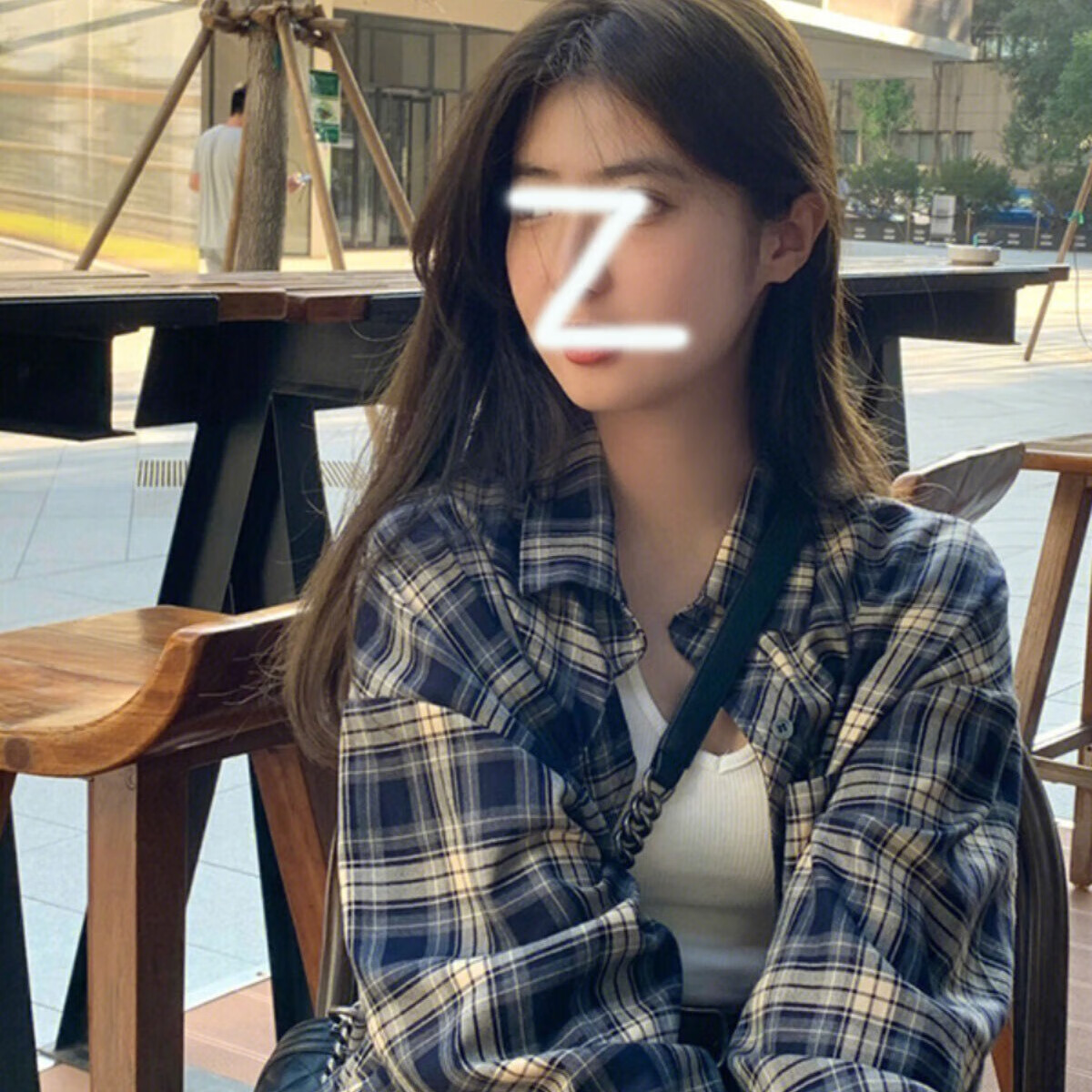 心楠幂式穿搭格子衬衫女慵懒风复古宽松衬衣开衫外套防晒上衣薄款春秋 藏青色格子衬衫【适合120斤以内】