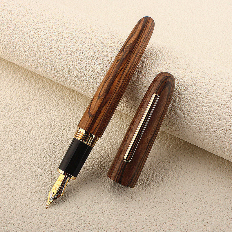 金豪（Jinhao）木質(zhì)鋼筆復古男士辦公練字銥金筆虎紋原木墨水筆 虎紋 鋼筆
