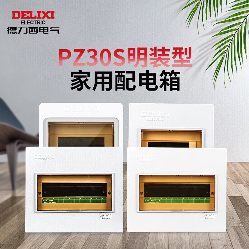 德力西电气CDPZ30s 强电箱配电箱空气开关盒子 电箱盒空开盒电控箱室内 12回路【明装】