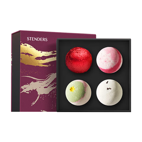 施丹蘭（STENDERS）泡澡球浴鹽泡泡浴泡腳足浴球精油球禮盒100g*4 男女友生日禮物