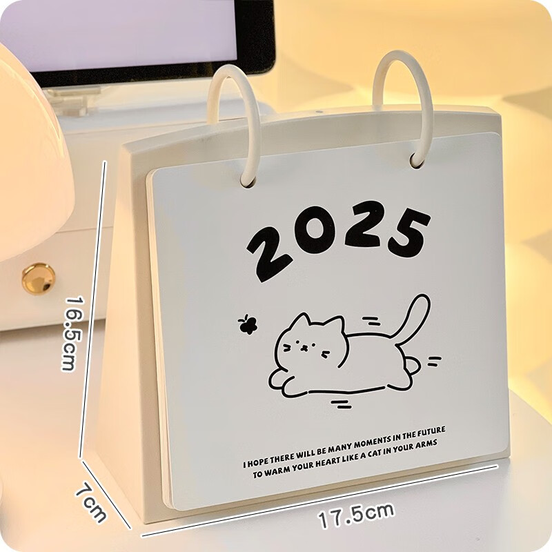 ZKHE桌面臺歷2025年日歷本學(xué)生書桌辦公室記事本擺件可愛簡約ins風(fēng)女 白色