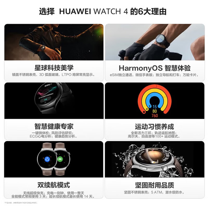 华为（HUAWEI）watch 4智能手表男女士款商务ESIM独立通话电话NFC心率血氧检测运动高端商务送成人情侣礼物 土星褐46mm+好评送礼