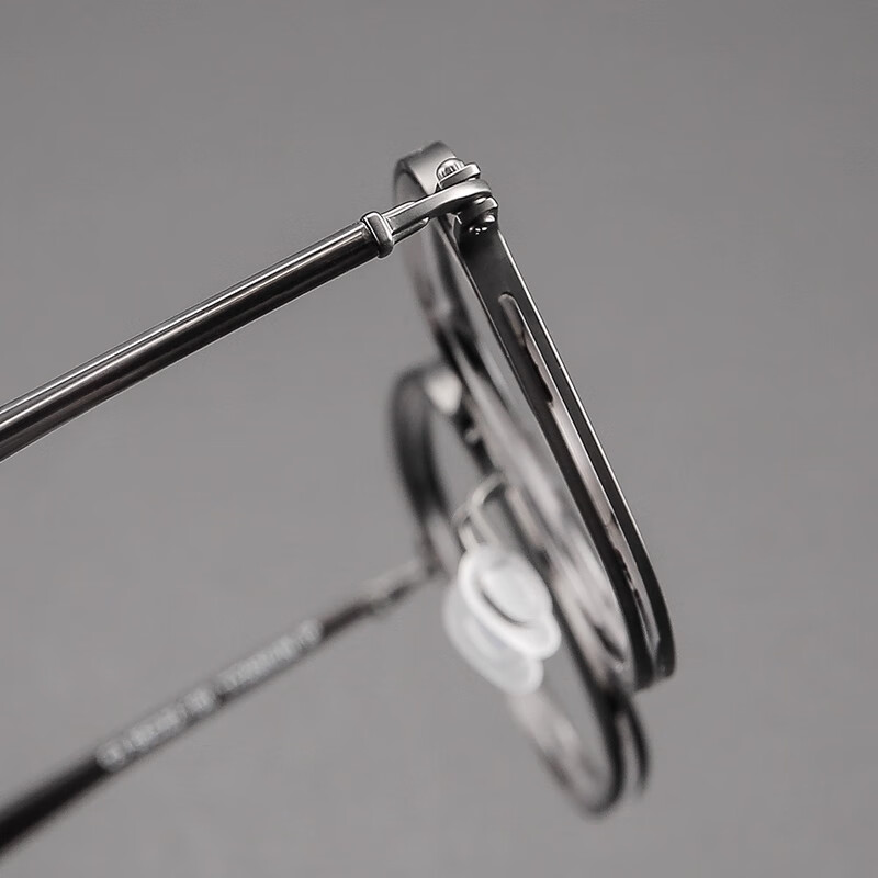 木川加大加宽大头围近视眼镜男士复古纯钛170mm大脸镜框可配度数 黑色【总宽170-适合大头围】 单镜框