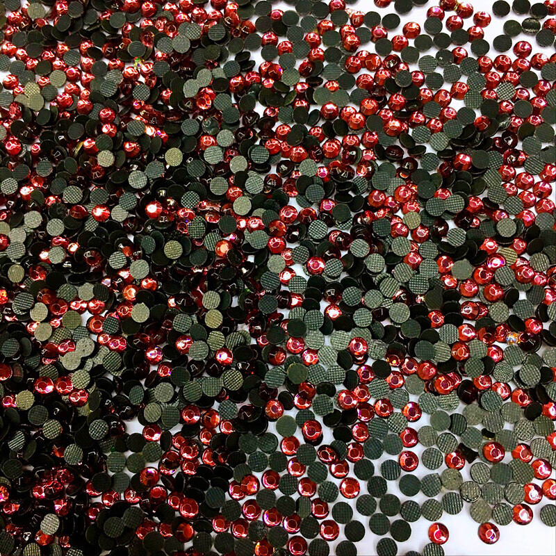 正品平底烫钻国A真双面钻彩色散钻带胶底衣服DIY贴钻补钻配饰包邮 紫色4.8毫米20号烫钻一包9千颗