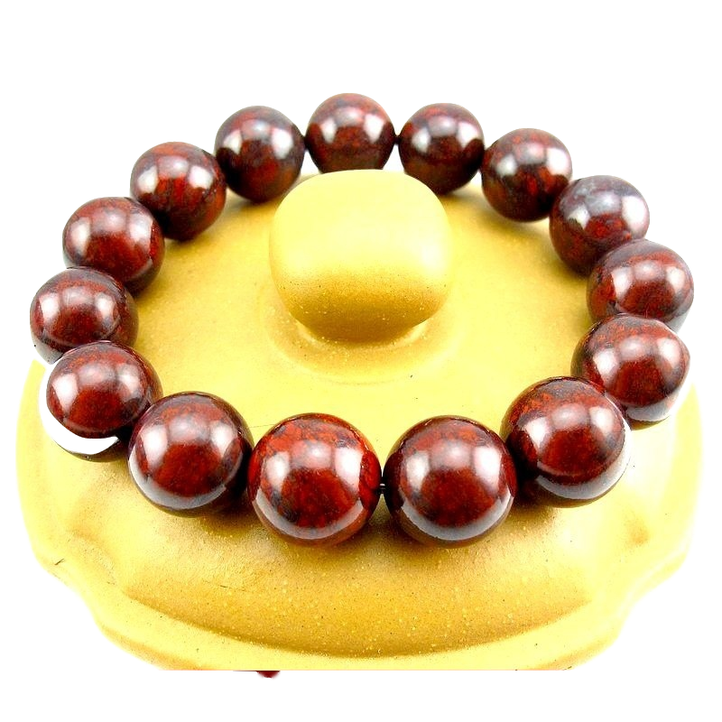 萬(wàn)宗【滿紅血14mm】天然廣西桂林雞血石手鏈男女手串雞血玉朱砂玉石