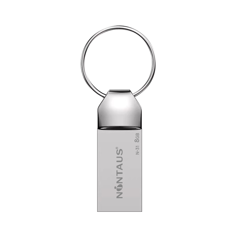 金正8GB USB2.0 U盘 N-31银色 精品版 大钢环便携设计 防震防尘防水 全金属电脑车载办公U盘