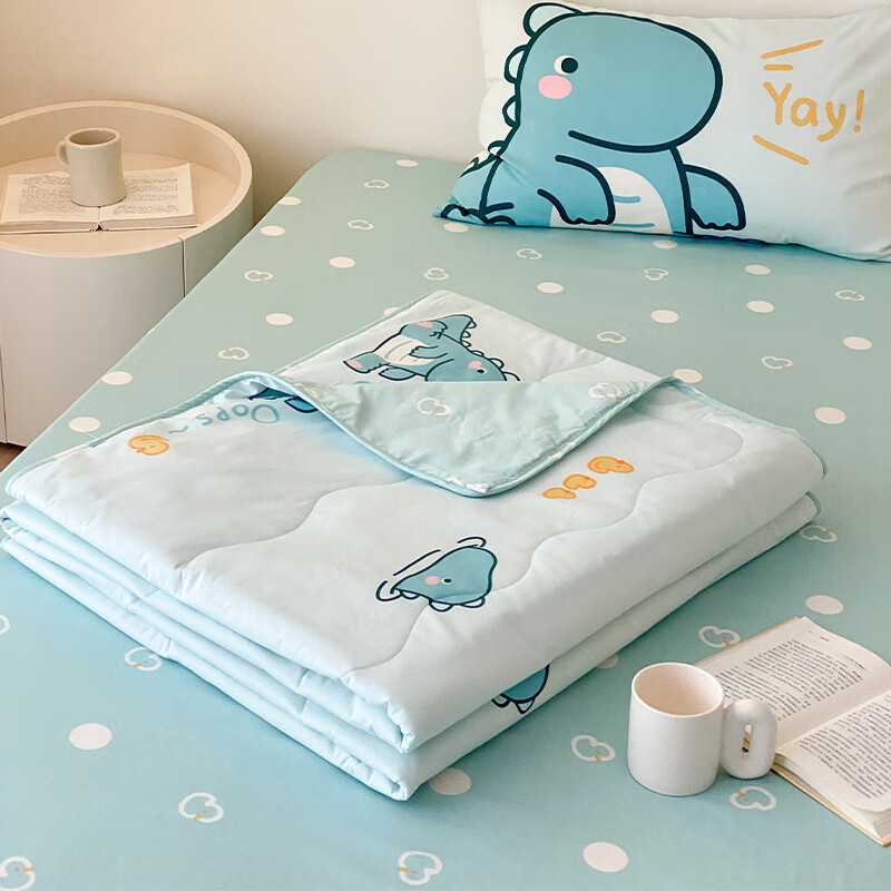 多喜爱家纺新品全棉可水洗机洗空调被夏凉被 卡通全棉空调被 【亲肤柔软 舒爽透气 】是龙龙吖 150*120cm