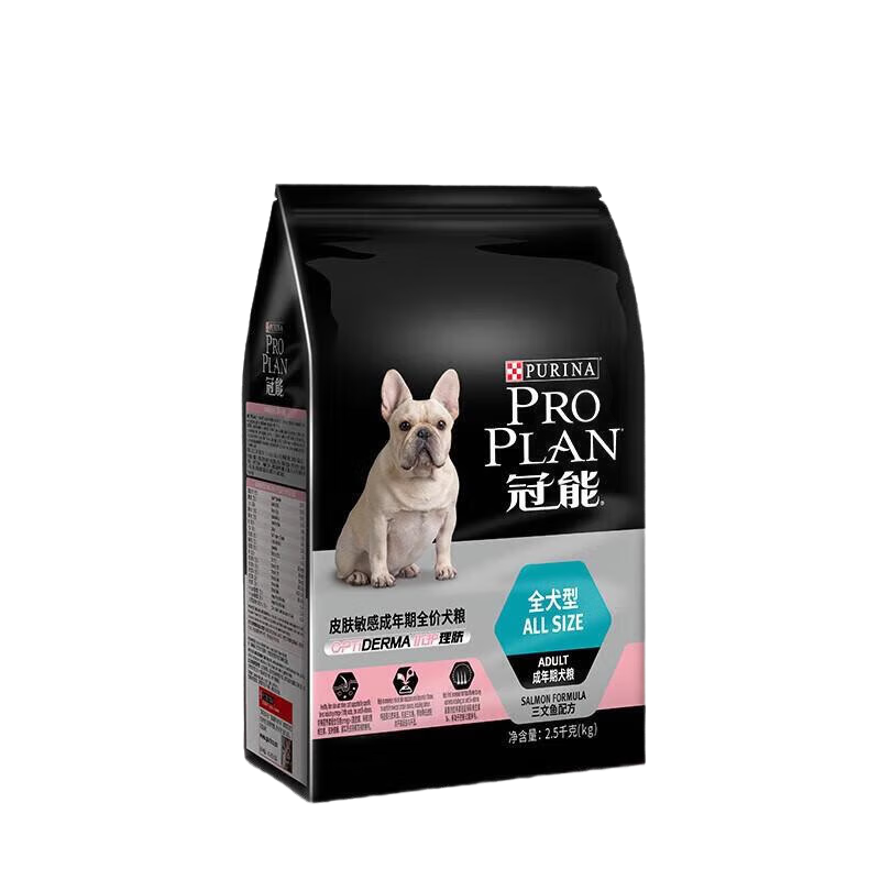 冠能冠能皮膚呵護(hù)全價(jià)狗糧法斗三文魚(yú)通用型犬糧皮膚敏感成犬糧 2.5kg