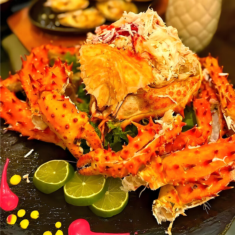 码头私语生冻鲜活帝王蟹5斤次日达生鲜海蟹帝皇蟹长脚蟹海鲜水产中秋礼物 7.5-8斤/只【送蚝王*2+辽参*1】