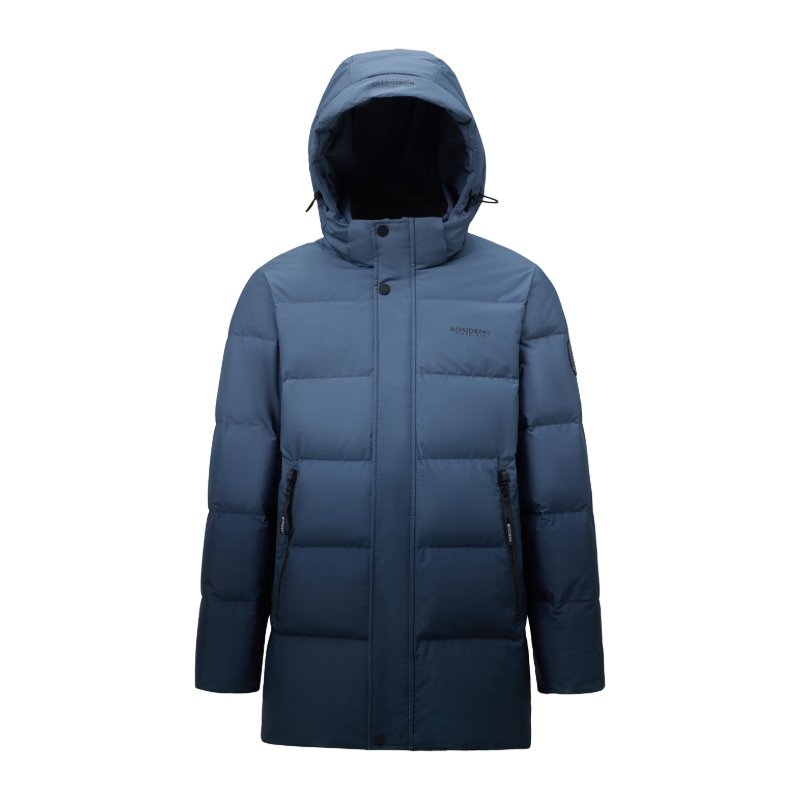 波司登25年冬季羽絨服90絨男士修身中長款休閑加厚脫卸帽休閑外套