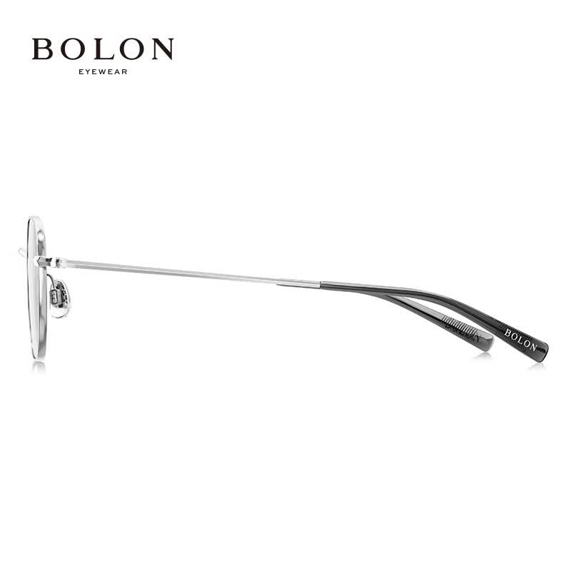 暴龙（BOLON）近视眼镜框 复古文艺金属镜架 近视配镜 BA7006 精选 B90-银色镜框 此项仅单框-镜框支持试戴