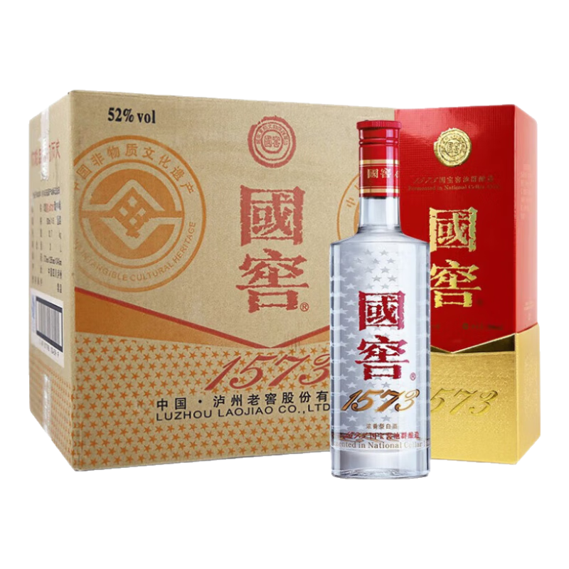 瀘州老窖 國窖1573 濃香型白酒 52度 500ml*6瓶 整箱（不同年份隨機發(fā)貨）