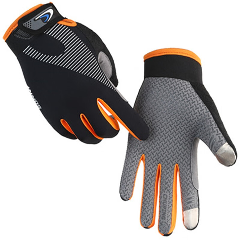 地上爬行专用手套速干防滑手套公园爬行健身耐磨地上运动训练加厚 蓝色 全指手套 L