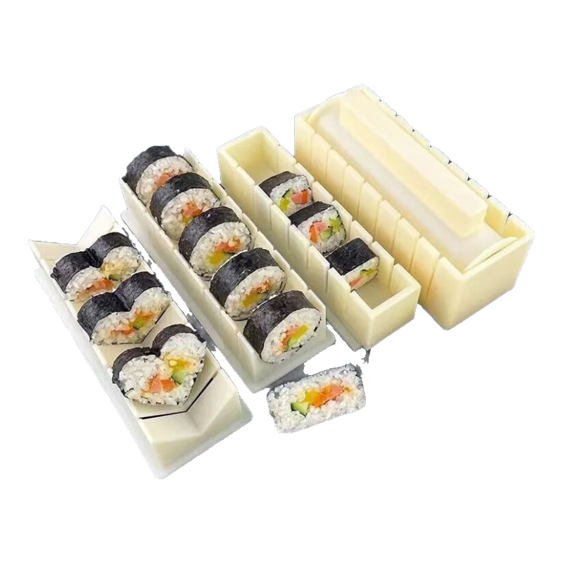 壽司模具食品級(jí)做壽司模具全套裝全套切壽司工具家用10件套 可愛愛心白色模具 特惠單品壽司模具無