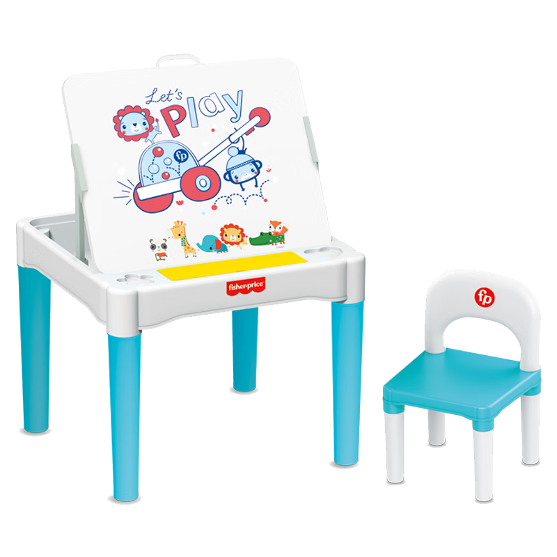 費雪(Fisher-Price)兒童玩具多功能積木桌 寶寶學(xué)習桌游戲桌幼兒繪畫(huà)閱讀桌椅542015