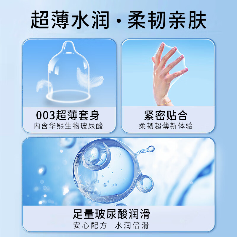 菲罗尼亚0.01聚氨酯避孕套超薄001安全套套润滑男无感裸入水润倍滑 薄感水润36只+玻尿酸纯20只+潮如泉涌10只
