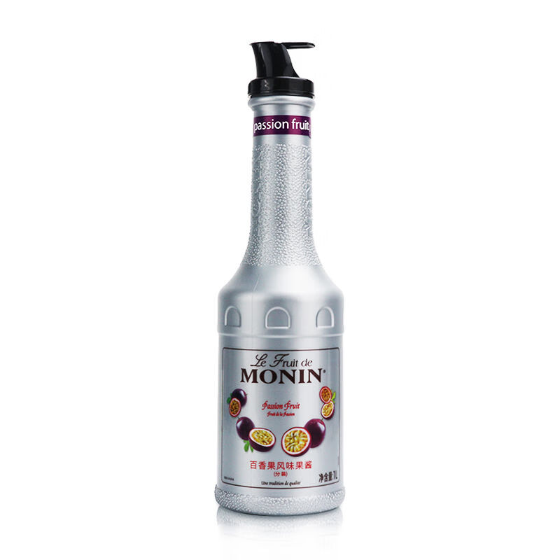 莫林（MONIN）莫林果醬草莓百香果水蜜桃菠蘿芒果荔枝柿子風(fēng)味果醬1L果泥 百香果