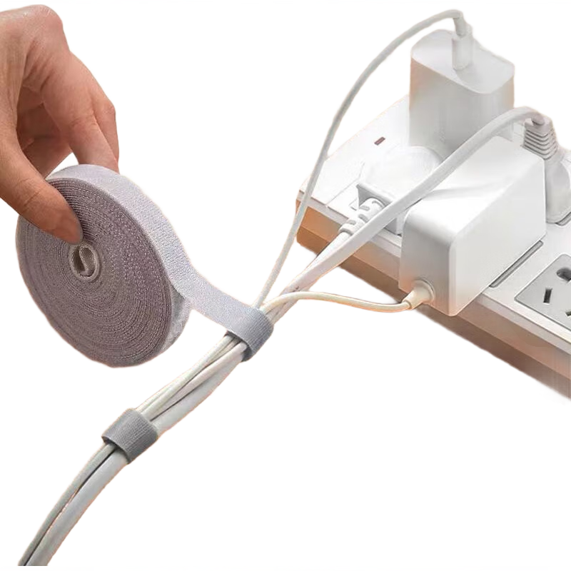 【福利品可拍两单】数据线收纳神器魔术贴扎带理线家居电脑束线充电线固定绑带自粘 【福利品可拍两单】灰色1米-1cm宽【产业带好货】