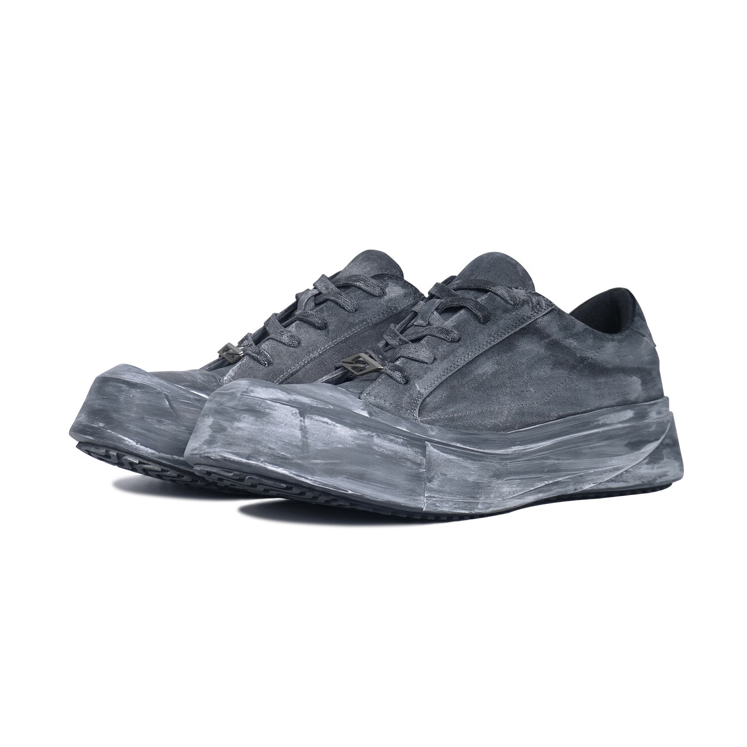 TERRAINCOGNITA【弧月系列】深蓝刷漆白马毛结构板鞋 通勤百搭增高休闲鞋 刷漆蓝 36