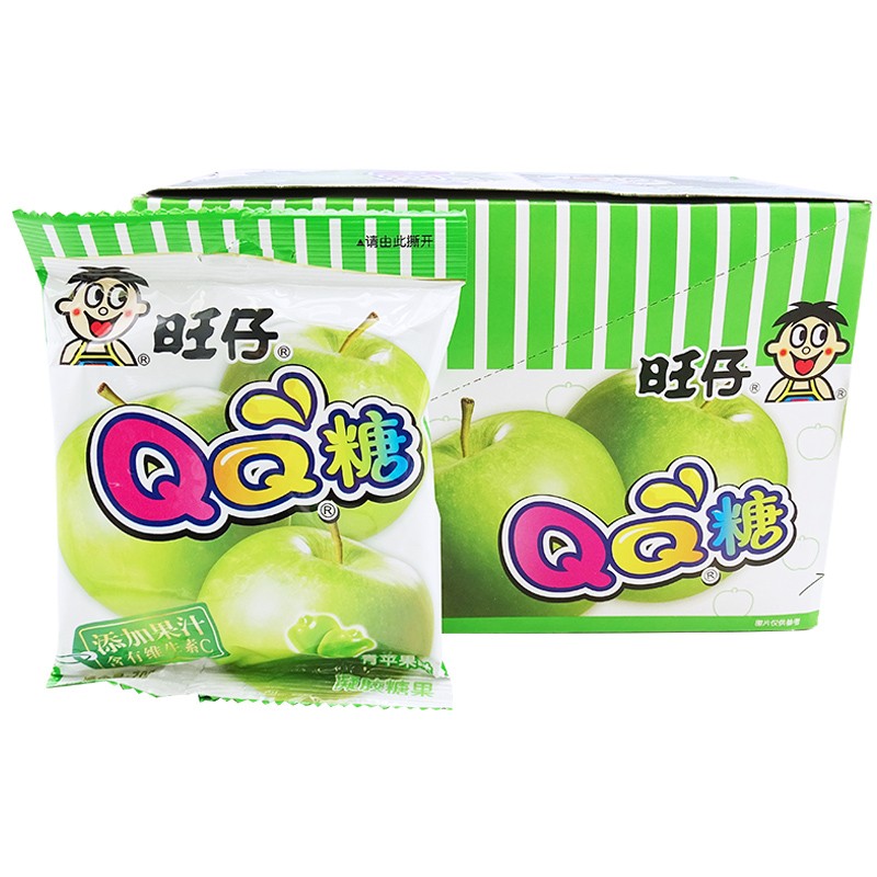 旺仔qq糖 70g×10包盒装 休闲办公零食婚庆糖果九种口味选择【青苹果