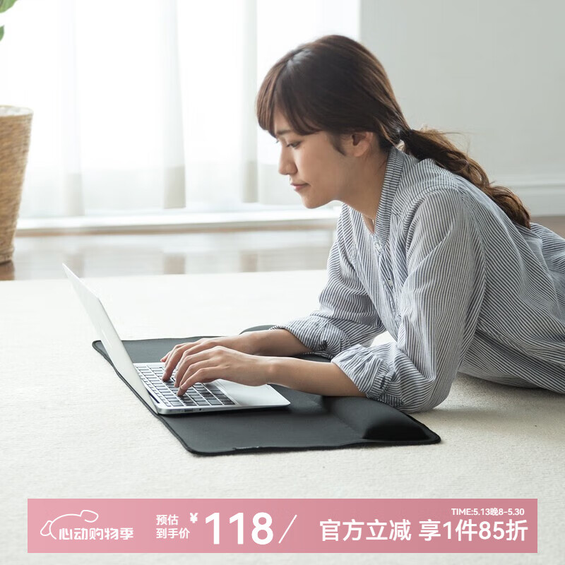 SANWA SUPPLY 大尺寸辦公桌墊 桌面腕托 鼠標(biāo)墊腕托 鍵盤墊 午休墊 辦公游戲 022 L 桌墊 72*35cm 黑色