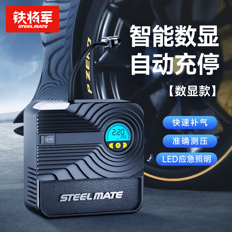 鐵將軍便攜式汽車輪胎充氣泵車用泳圈氣球摩托車多功能自動充氣機雙十一