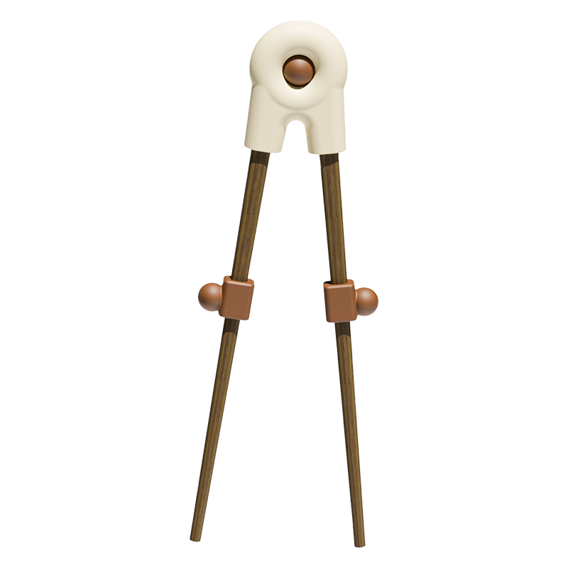 COOKSS儿童筷子训练筷3岁6岁宝宝家用木质辅助器硅胶鸡翅木学习筷收纳盒