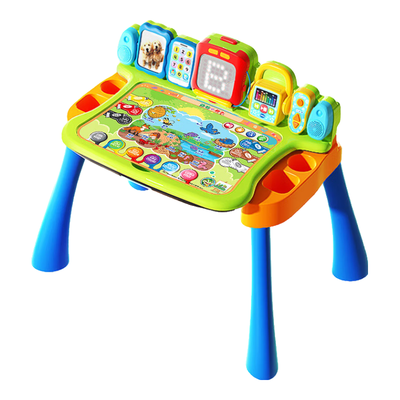 偉易達(Vtech)4合1點觸學習桌英語點讀兒童早教機玩具電子手寫繪畫板男女孩禮物 4合1點觸學習桌+防滑凳