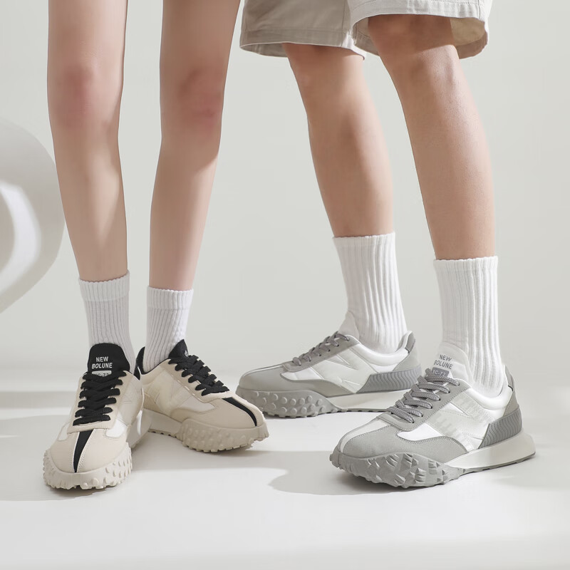 新百伦百搭板鞋女鞋男鞋羽毛球鞋板鞋运动鞋熊猫鞋老爹鞋德训鞋登山鞋 黑灰 44