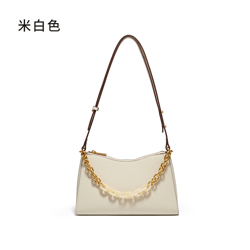 拉菲斯?。↙a Festin）包2025新款通勤斜挎法棍包女法式小眾鏈條單肩腋下包 米白色