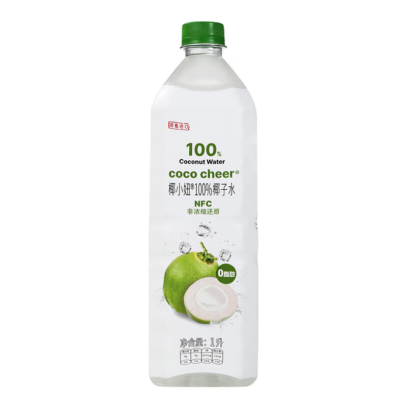 椰小妞原瓶进口纯天然100%不加1滴水NFC青椰子水年货送礼 礼盒1L量贩装 6瓶（整箱装）