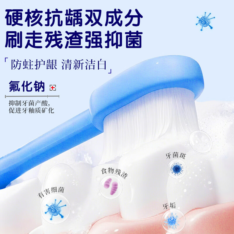 SPRING VALLEY儿童牙膏3-6-15岁换牙期防蛀含氟抗糖青少年初中生专用可吞去黄渍 防龋护齿100g2支【有效固齿抑菌】