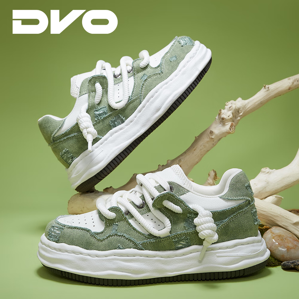 DVO7CM内增高厚底鞋男款秋冬新款百搭轻便帆布面包鞋国潮运动休闲鞋 浅蓝 42 男码