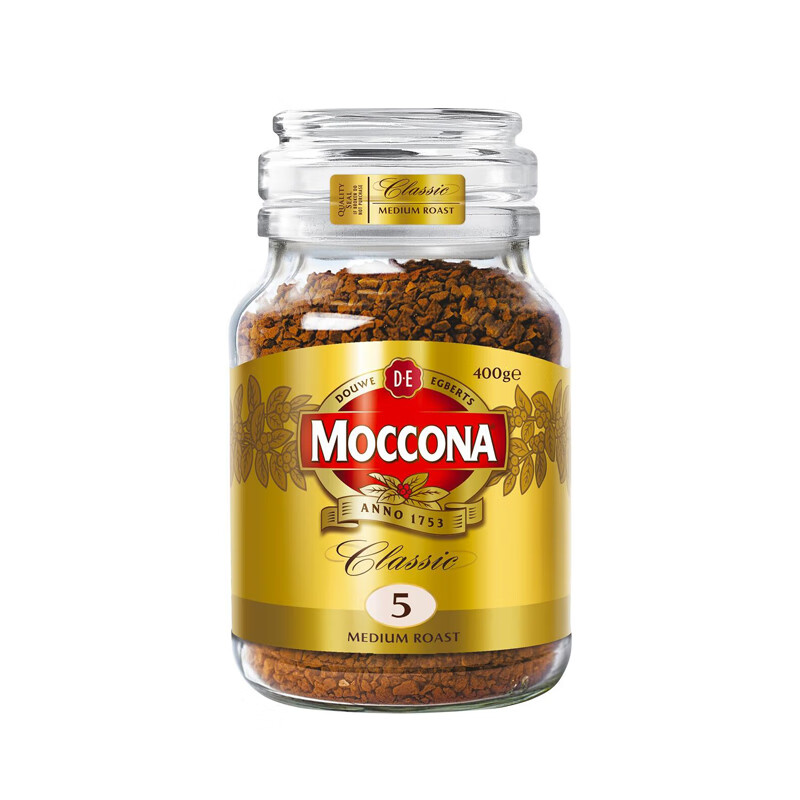 摩可納澳洲Moccona摩可納凍干速溶純黑咖啡粉意式濃縮進(jìn)口罐裝無(wú)糖400g 瓶裝5號中度烘焙400g  最暢銷(xiāo)